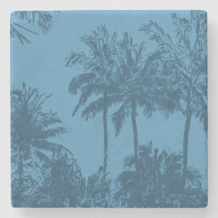 Makena Beach Hawaiian Sketchy Palms Steinuntersetzer