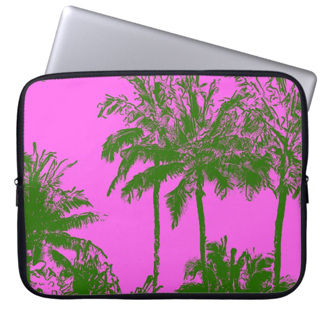 Makena Beach Hawaiian Sketchy Palms Wetsuit Laptopschutzhülle (Vorderseite)