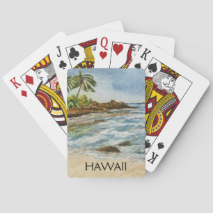 Makena Bucht-Hawaii-Strand-Aquarell Spielkarten