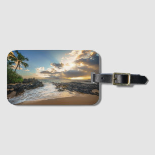 Makena Strand-Bucht-Sonnenuntergang Gepäckanhänger