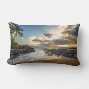 Makena Strand-Bucht-Sonnenuntergang Lendenkissen
