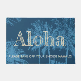 Makena Strand-hawaiische flüchtige Palmen Aloha Fußmatte
