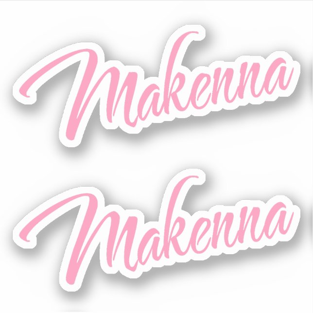Makenna-Dekorname in Rosa x2-Aufkleber Aufkleber (Vorderseite)
