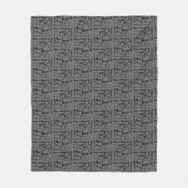 Maker Handarbeit Typografie Print Black + Grau Fleecedecke