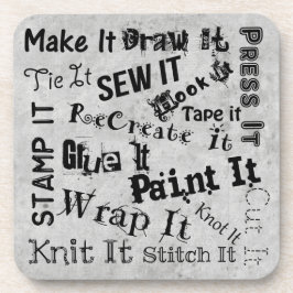 Maker Handwerk Typografie Handwerk Print Getränkeuntersetzer