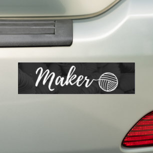 Maker-Kunsthandwerk und Garntypografie Autoaufkleber