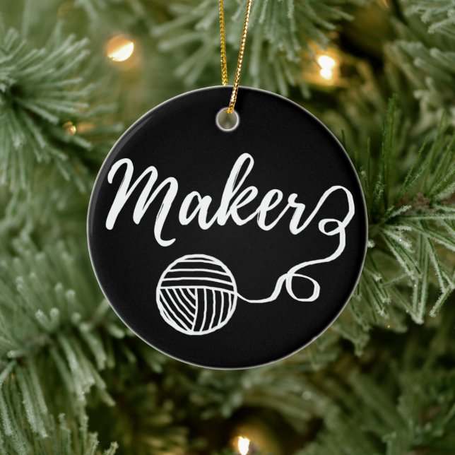 Maker und Garntypografie Keramik Ornament (Baum)