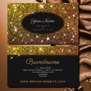 Makeup and Hair Artist Eleganter Glitzer Stil Visitenkarte