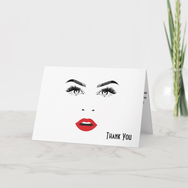 Makeup and Hair Danke Karte (Vorderseite)