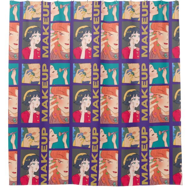 MAKEUP ANIME FRIENDS DUSCHVORHANG (Vorderseite)