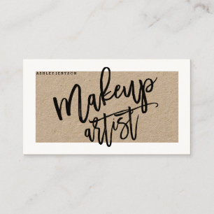 Makeup artipography rustikal braune kraft visitenkarte