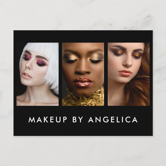 Makeup Artist 3 Foto Business Postkarte (Vorderseite)