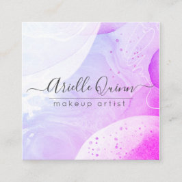 Makeup Artist Abstrakte Aquarellformen Quadratische Visitenkarte