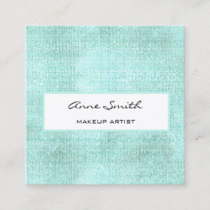 Makeup Artist Aqua Glitzer Diamond Sparkasse Quadratische Visitenkarte