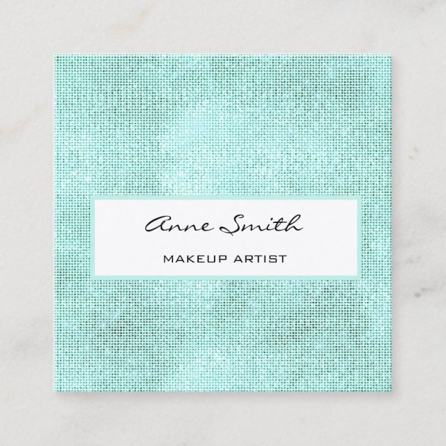 Makeup Artist Aqua Glitzer Diamond Sparkle Quadratische Visitenkarte (Vorderseite)