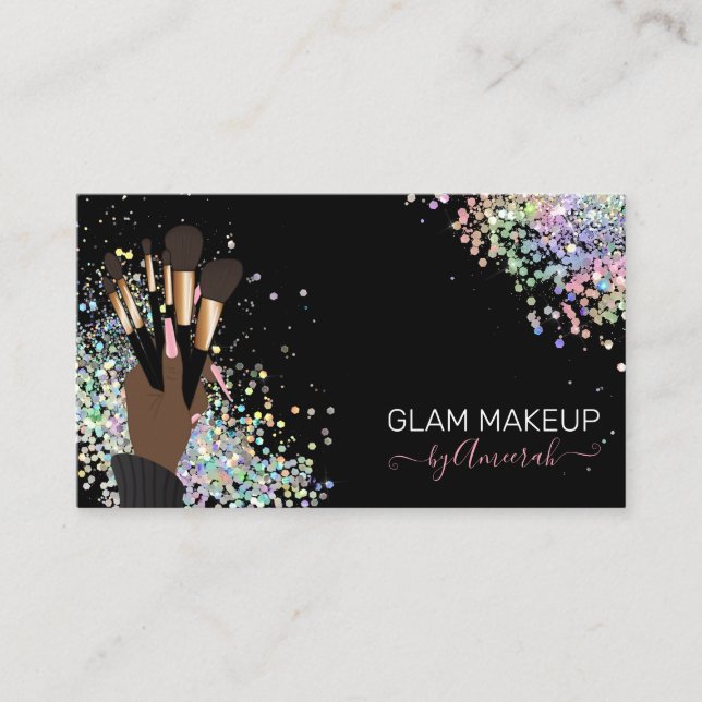 Makeup Artist Beautician Beauty Salon Holographic Visitenkarte (Vorderseite)