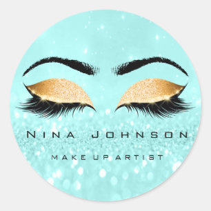 Makeup Artist Beauty Blue Gold Eye Glitzer Extensi Runder Aufkleber