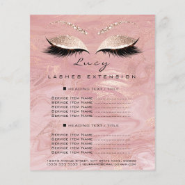 Makeup Artist Beauty Lash Glitzer Preisliste Marbl Flyer