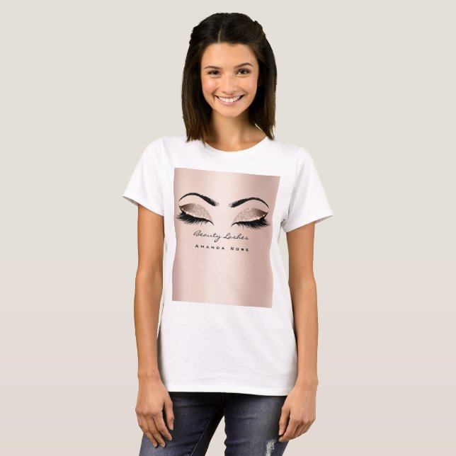Makeup Artist Beauty Lash Studio Rose BlushGlitter T-Shirt (Vorne ganz)