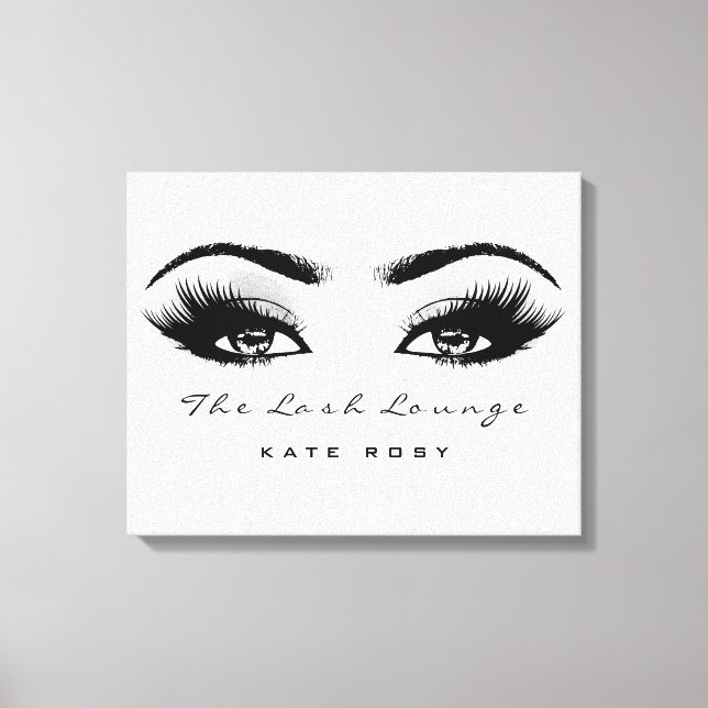 Makeup Artist Beauty Lashes Extension Gray Leinwanddruck (Vorderseite)