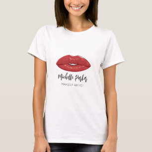Makeup Artist Beauty Logo Lippen Name T-Shirt