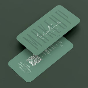 Makeup Artist Beauty Salon Dusty Aquamarin Modern Visitenkarte