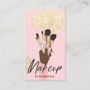 Makeup Artist Beauty Salon Glam Pink und Gold Visitenkarte