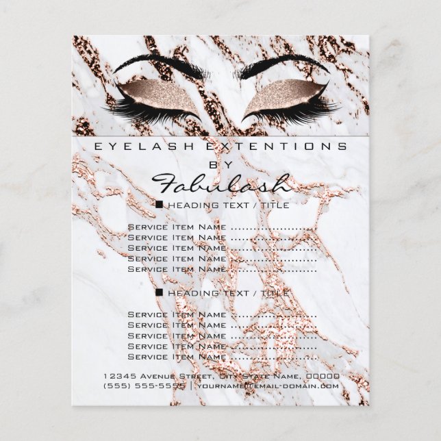 Makeup Artist Beauty Salon Glitzer Flyer Marbella (Vorne)