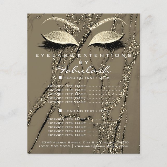 Makeup Artist Beauty Salon Glitzer Flyer Marbella (Vorne)
