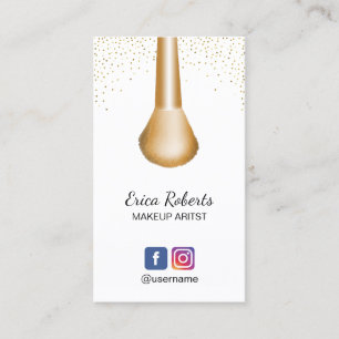 Makeup Artist Beauty Salon Gold Makeup Brush Visitenkarte