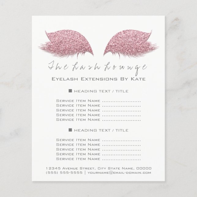 Makeup Artist Beauty Salon Grau Weißer Flyer Rosa (Vorne)