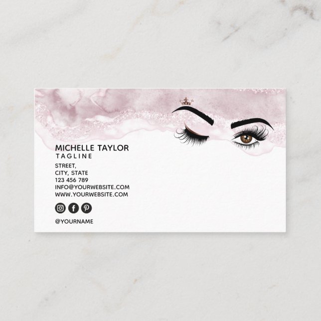 Makeup artist Beauty Salon Lash Extension wink eye Visitenkarte (Rückseite)