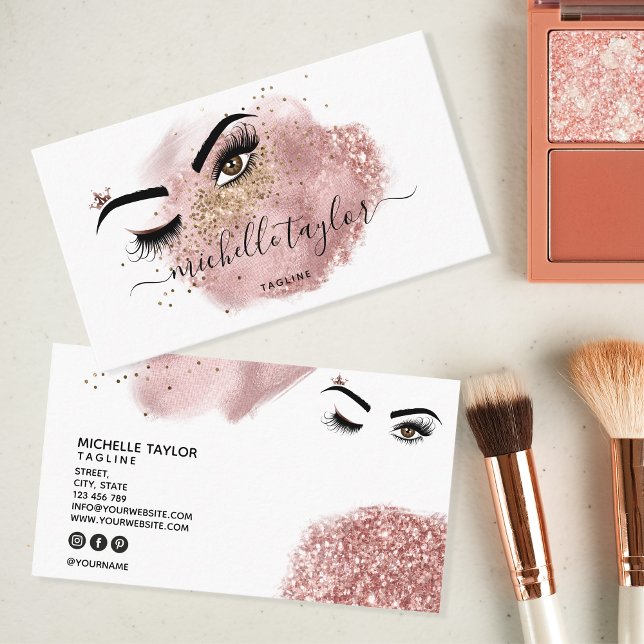 Makeup artist Beauty Salon Lash Extension wink eye Visitenkarte (Von Creator hochgeladen)