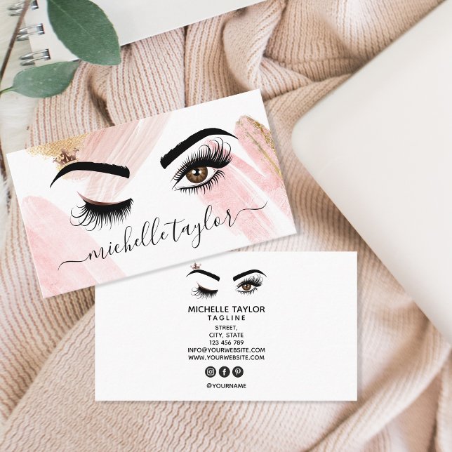 Makeup artist Beauty Salon Lash Extension wink eye Visitenkarte (Von Creator hochgeladen)