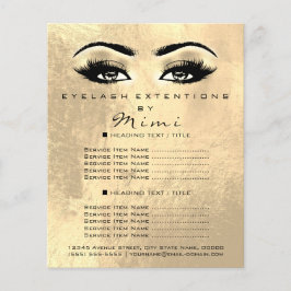 Makeup Artist Beauty Salon Lash Flyer Imitate Gold