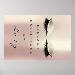 Makeup Artist Beauty Salon Lashes Rose Gold Poster