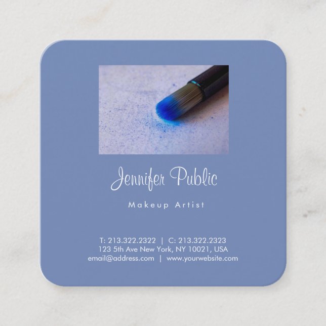 Makeup Artist Beauty Salon Moderner Beruflich Quadratische Visitenkarte (Vorderseite)