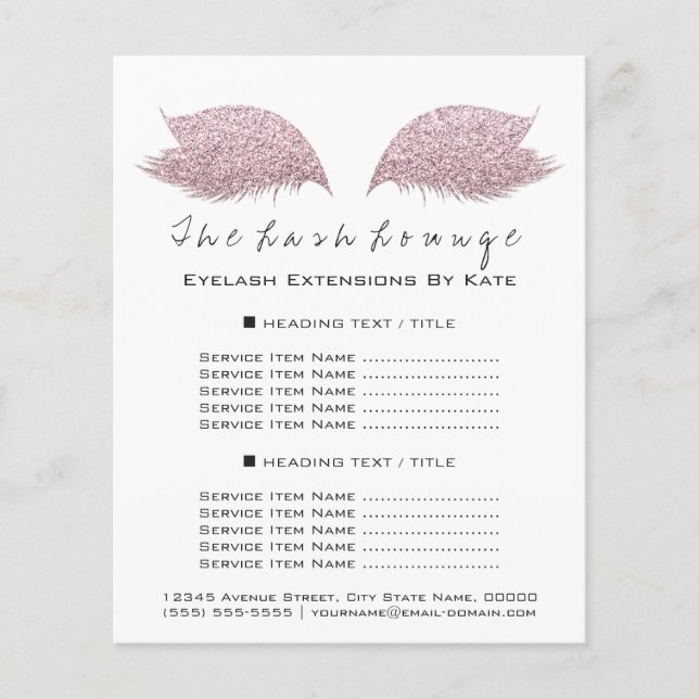 Makeup Artist Beauty Salon Schwarz-weißer Flyer Ro (Vorne)