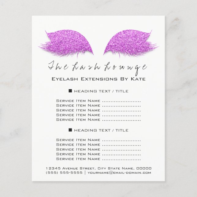 Makeup Artist Beauty Salon Schwarz-weißer Flyer Ro (Vorne)