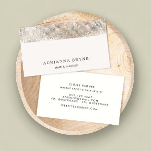 Makeup Artist Beauty Salon Silver Sequin Visitenkarte