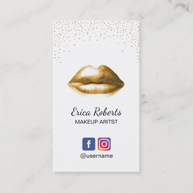 Makeup Artist Beauty Salon Trendy Visitenkarte (Vorderseite)