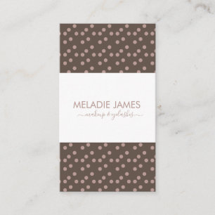 Makeup Artist Beige Dots Brown Salon Visitenkarte