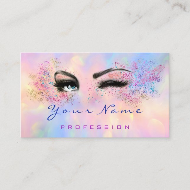 Makeup Artist Beruflich Eyelash Holograph Visitenkarte (Vorderseite)