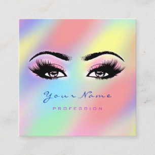 Makeup Artist Beruflich Lash Holograph UnicoRe Quadratische Visitenkarte