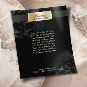 Makeup Artist Black Floral Beauty Salon Broschüren