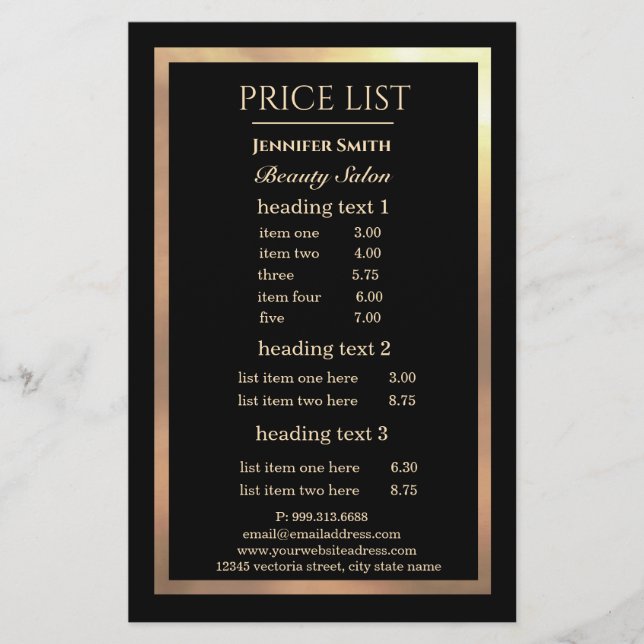 Makeup Artist Black Gold Frame Flyer (Vorne)