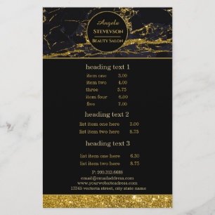 Makeup Artist Black Gold Marmor Flyer