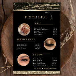 Makeup Artist Black Gold Marmor Flyer