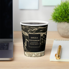 Makeup Artist Black Gold Marmorpapier Cup Pappbecher