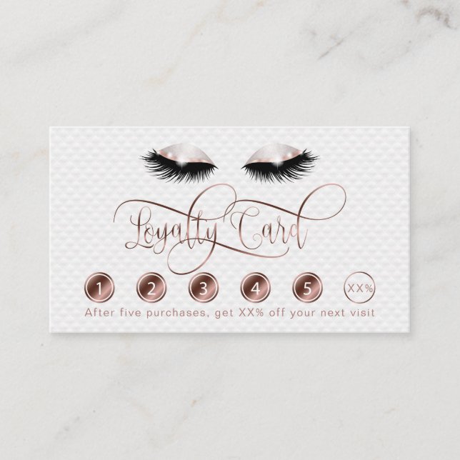 Makeup artist blickt Rose Gold Glitzer Treuekarte (Vorderseite)
